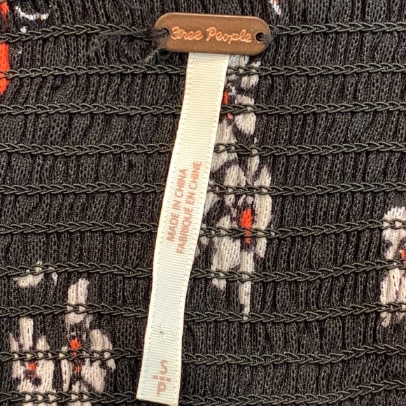 Free People Delta Dawn Floral Print Smocked Mesh Top - Picture 9 of 11